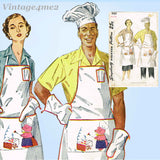 1950s Vintage Simplicity Sewing Pattern 4061 Cute His and Hers BBQ Aprons Fits All
