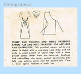 1950s Vintage Simplicity Sewing Pattern 4061 Cute His and Hers BBQ Aprons Fits All