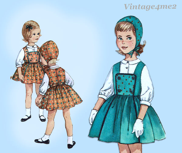 1960s Vintage Simplicity Pattern 4153 Uncut Toddler Girls Tyrolean Dress Sz 6