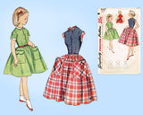 1950s Vintage Simplicity Sewing Pattern 4387 Little Girls Casual Dress Size 7