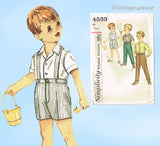 1950s Vintage Simplicity Sewing Pattern 4533 Uncut Baby Boys Shirt & Pants Size 2