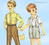 1950s Vintage Simplicity Sewing Pattern 4533 Uncut Baby Boys Shirt & Pants Size 2