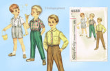 1950s Vintage Simplicity Sewing Pattern 4533 Uncut Baby Boys Shirt & Pants Size 2