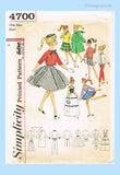 1960s Vintage Simplicity Sewing Pattern 4700 Classic Barbie Doll Clothes Set