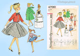 1960s Vintage Simplicity Sewing Pattern 4700 Classic Barbie Doll Clothes Set