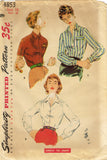1950s Vintage Simplicity Sewing Pattern 4853 Uncut Misses Blouse Size 18 36B