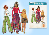 1970s Vintage Simplicity Sewing Pattern 5301 Uncut Little Girls Wrap Pants Fits All