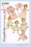 1960s Vintage Simplicity Sewing Pattern 5730 Cute Tiny Tears Baby Doll Clothes