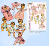 1960s Vintage Simplicity Sewing Pattern 5730 Cute Tiny Tears Baby Doll Clothes