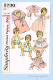 1960s Vintage Simplicity Sewing Pattern 5730 Cute Tiny Tears Baby Doll Clothes