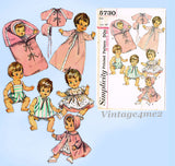 1960s Vintage Simplicity Sewing Pattern 5730 Cute Tiny Tears Baby Doll Clothes