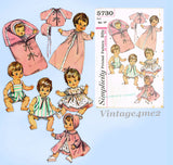 1960s Vintage Simplicity Sewing Pattern 5730 Cute Tiny Tears Baby Doll Clothes