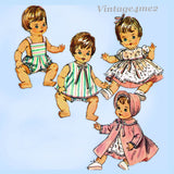 1960s Vintage Simplicity Sewing Pattern 5730 Cute Tiny Tears Baby Doll Clothes