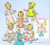 1960s Vintage Simplicity Sewing Pattern 6817 Uncut Ginny Baby 16 Inch Doll Clothes