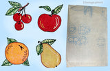 1940s Vintage Simplicity Embroidery Transfer 7121 Uncut Applique Fruit Tea Towels