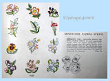 1940s Vintage Simplicity Embroidery Transfer 7122 Uncut WWII Small Floral Sprays