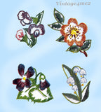 1940s Vintage Simplicity Embroidery Transfer 7122 Uncut WWII Small Floral Sprays