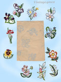 1940s Vintage Simplicity Embroidery Transfer 7122 Uncut WWII Small Floral Sprays