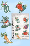 1940s VTG Simplicity Embroidery Transfer 7142 Uncut X-Stitch Veggie Tea Towels