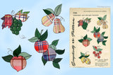 1940s Vintage Simplicity Embroidery Transfer 7184 Uncut Applique Fruit Tea Towel