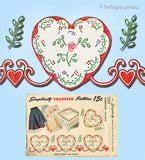 1940s Vintage Simplicity Embroidery Transfer 7275 Uncut Heart Trims for Clothes