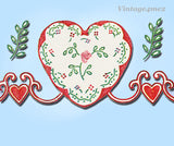 1940s Vintage Simplicity Embroidery Transfer 7275 Uncut Heart Trims for Clothes