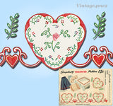 1940s Vintage Simplicity Embroidery Transfer 7275 Uncut Heart Trims for Clothes