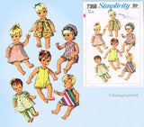 1960s Vintage Simplicity Sewing Pattern 7368 Uncut Baby Doll Clothes