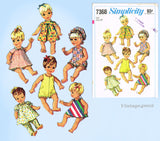 1960s Vintage Simplicity Sewing Pattern 7368 Uncut Baby Doll Clothes