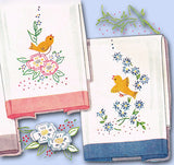 1940s Vintage Simplicity Embroidery Transfer 7432 Uncut Floral Guest Towel Motifs