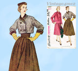 1950s Vintage Simplicity Sewing Pattern 8487 Uncut Misses Boxy Suit Sz 34 B