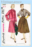 1950s Vintage Simplicity Sewing Pattern 8487 Uncut Misses Boxy Suit Sz 34 B