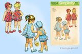 1970s VTG Simplicity Sewing Pattern 9994 Baby Girls Jiffy Apron and Romper Sz 1