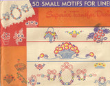 1930s Vintage Superior Embroidery Transfer 121 Uncut 50 Small Floral Motifs