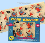 1950s Comic Elephant Tea Towel Vogart Textilprint 409 Uncut Color Hot Iron Transfer