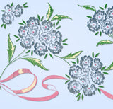 1950s Vintage Vogart Textilprint 47 Hydrangea Uncut Floral No Sew Transfer