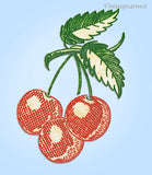 1950s Cherries Tea Towel Vogart Textilprint 462 Uncut Color Hot Iron Transfer