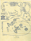 1940s Vogart 163 Transfer Potholders in Embroidery and Crochet ORIGINAL Uncut