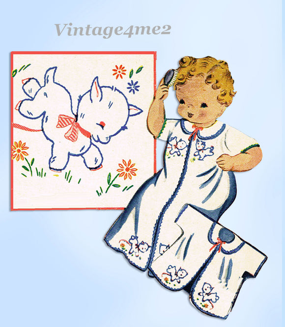 1940s Vintage Vogart Embroidery Transfer 239 Sweet Uncut Baby Layette Trims & Bibs