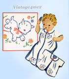 1940s Vintage Vogart Embroidery Transfer 239 Sweet Uncut Baby Layette Trims & Bibs