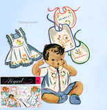 1940s Vintage Vogart Embroidery Transfer 239 Sweet Uncut Baby Layette Trims & Bibs