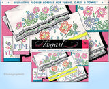 1950s Vintage Vogart Embroidery Transfer 263 Uncut Bold Floral Pillowcase Motif