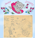 1950s Vintage Vogart Embroidery Transfer 265 Uncut Sweet Lamb Kitten Pillowcases