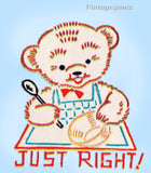 1950s Vintage Vogart Embroidery Transfer 295 Uncut Three Bears Baby Motifs ORIG