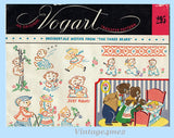 1950s Vintage Vogart Embroidery Transfer 295 Uncut Three Bears Baby Motifs ORIG