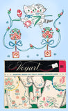 1950s Vintage Vogart Embroidery Transfer 604 Uncut Kitties and Topiary  Motifs