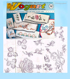 1960s Dainty Pillowcase & Guest Towel Motifs Uncut Vogart Hot Iron Transfer 707