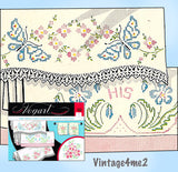 1950s Vintage Vogart Embroidery Transfer 666 Uncut X-Stitch Pillowcase Motifs