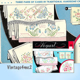 1950s Vintage Vogart Embroidery Transfer 666 Uncut X-Stitch Pillowcase Motifs