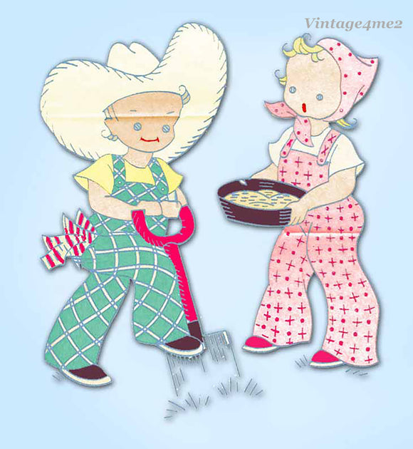 1960s Vintage Vogart Embroidery Transfer 705 Uncut On the Farm Motifs for Kids